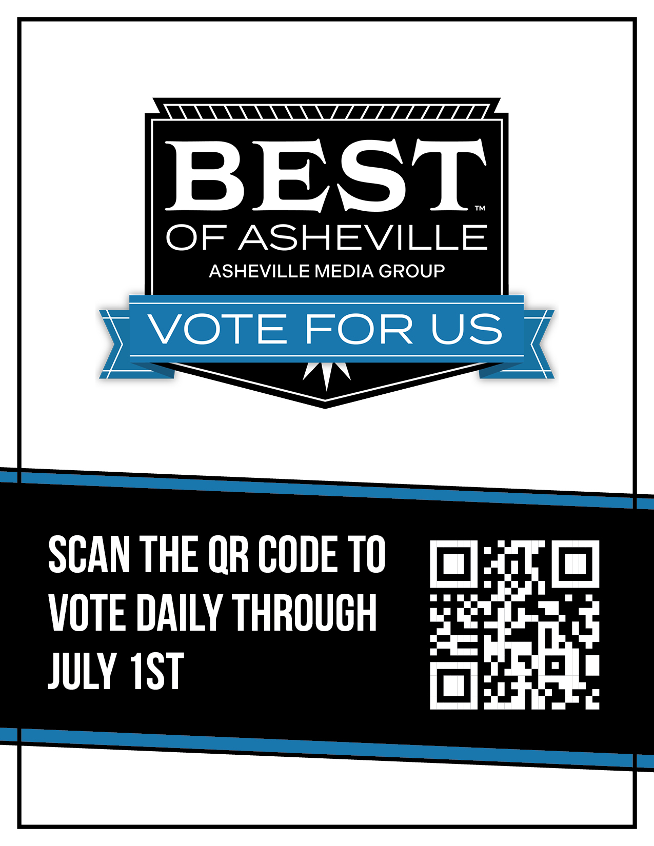 Best of Asheville 2026 Vote for Us QR Code Flyer Thumbnail